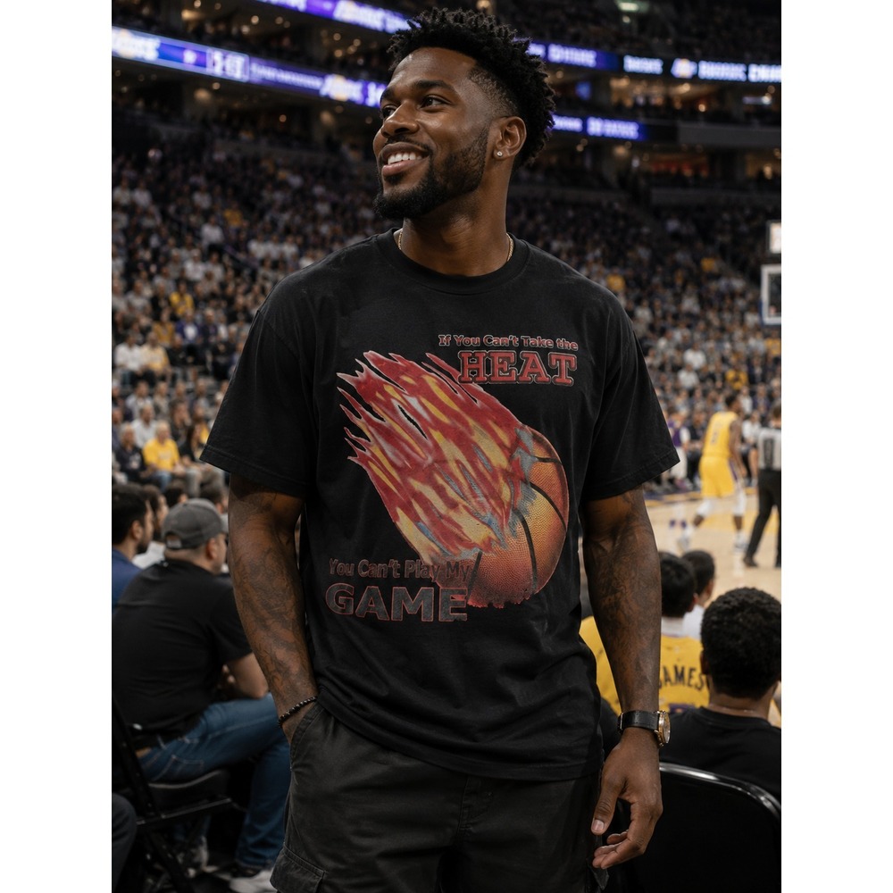 Gildan Basketball Print T-Shirt (can't stand the heat)